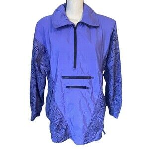 SERAC Jacket Windbreaker Purple Geometric Women’s Size 8 90's Vintage Made USA